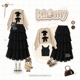 Kuki Outfit - Kimmy Set Wanita 3in1 Cardigan Rok Tanktop | Outfit Remaja Stylish Korean Soft Girl Modern KR08