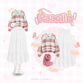 Paolin Set Sweater Rajut Wanita One Set Knit Remaja Kekinian KA65