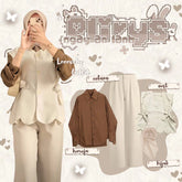 Oneset Eliry Korean Vest Hijab Set 4 in1 Wanita Remaja Kekinian - LO74