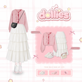 KUKI OUTFIT - Dollies One Set 2in1 Remaja Outfit Cute Pink Korean Setelan Trendy KR06