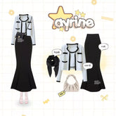 Ayrine Setelan Rok Duyung Cardigan Oneset Korean Style Kekinian - KK238
