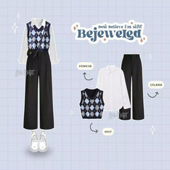 One Set Wanita Korean Style Outfit OOTD Kekinian Hijab - KK112