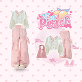 Kuki Outfit - Outfit Set Kawai Pita OOTD Pink Yearbook - KA3