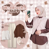 One Set 3 in 1 Outfit Wanita Kekinian Set Korean Style Remaja - LO56