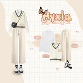 Xia Oneset Baju Wanita Korean Style Setelan Wanita Kekinian - Z45