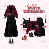 Kuki Outfit - 1 Set Maroon Outfit Oneset Natal Wanita KA64