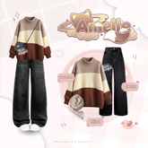 Kuki Outfit - One Set Sweater Rajut Oversize Outfit Lebaran Remaja KA90