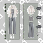 Kuki Outfit - Oneset Wanita 3in1 Korean Style Drakor - KK22