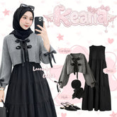 Set Korean Style 3in1 Kekinian | Set Hijab Wanita Rajut - LO40
