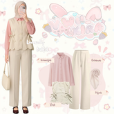 Setelah Wanita Set Terbaru Hijab 4 in 1 Hijab Elegant Kekinian - LO89