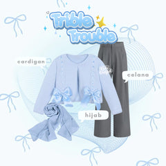 Oneset Cardigan Blue Cute Style Outfit - KK220
