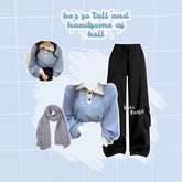 Kuki Outfit - Oneset Kekinian 3in1 Sweater Oversized Outerwear Remaja Wanita Korean Style - KK164