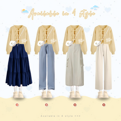 Yumi Set Cardigan Wanita Korean Style Baju Satu Set - KA50