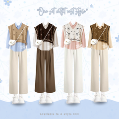 1 Set One Set Vest Setelan Wanita Kekinian Outfit Pantai Wanita Hijab - KA55