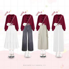 Luvwel 1 Set One Set Cardigan Ribbon Remaja Korean Style Wanita - KA44