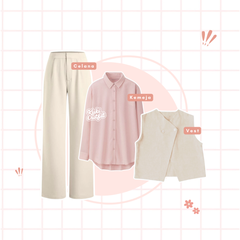 One Set OOTD Hijab Style 3 in 1 Setelan Wanita Kekinian Remaja - LO07