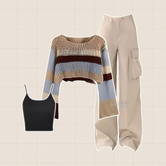 One Set Wanita Korean Style Outfit OOTD Hijab - KK116