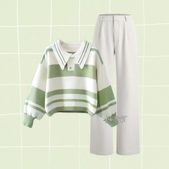 One Set Korean OOTD (Sweater, Celana, Hijab) - KK101