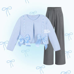 Oneset Cardigan Blue Cute Style Outfit - KK220