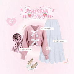 Litta Oneset OOTD Remaja Rok Jeans Setelan Liburan - KK224