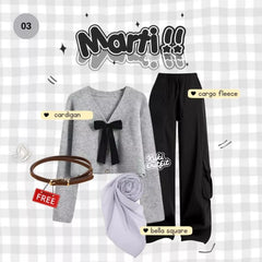 Marfie OOTD 1 Set Pakaian Wanita Setelan Rok Kekinian - KK227