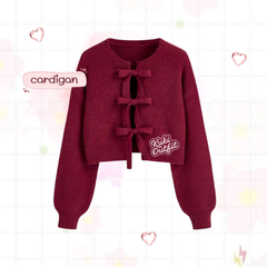Luvwel 1 Set One Set Cardigan Ribbon Remaja Korean Style Wanita - KA44