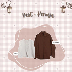 One Set 3 in 1 Outfit Wanita Kekinian Set Korean Style Remaja - LO56