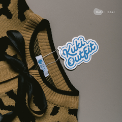 KUKI OUTFIT - Cardigan Rajut Motif Leopard Lembut Pita Knitwear Oversize Ribbon Lepas Pasang