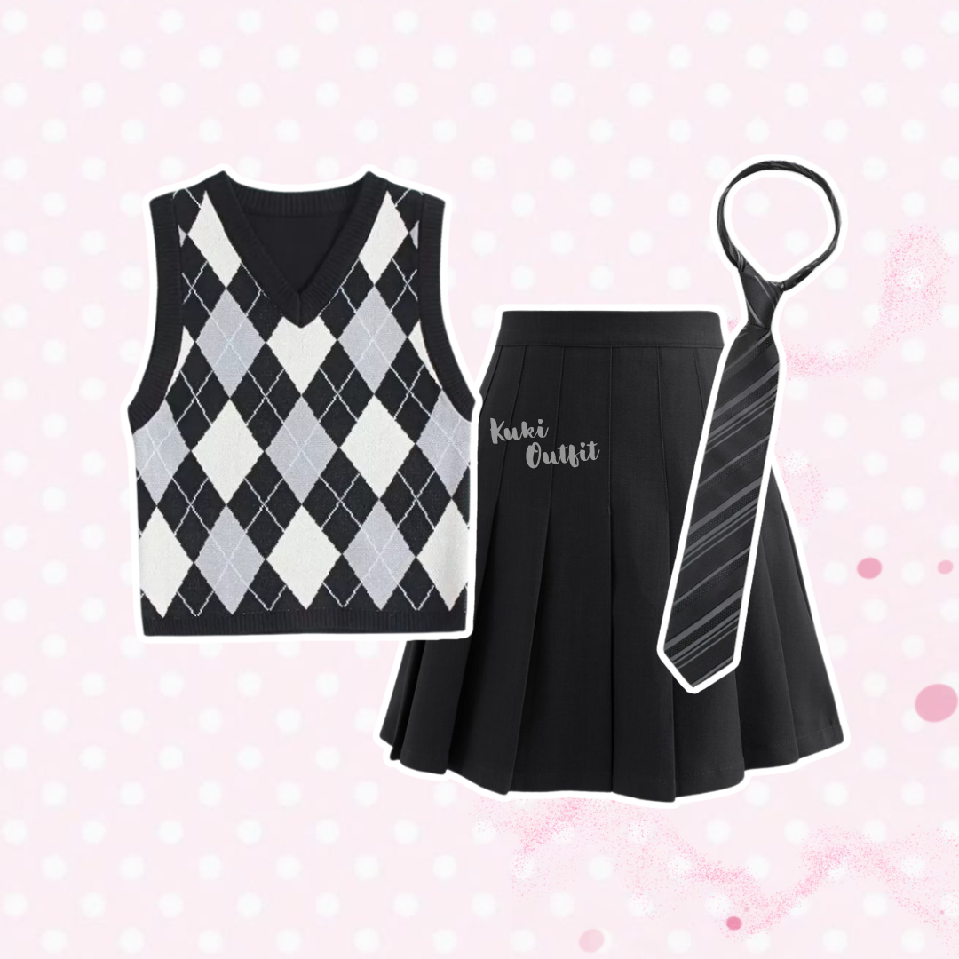 Oneset 4in1 Outfit American School Style - KK200