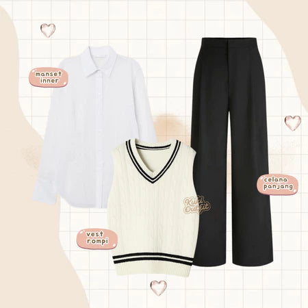 Xia Oneset Baju Wanita Korean Style Setelan Wanita Kekinian - Z45