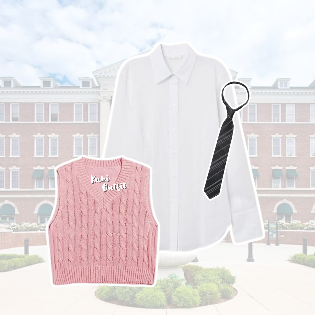 Outfit American School Yearbook OOTD Style - KK203