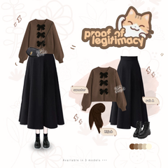 Kuki Outfit - Paket Baju Rajut Setelan OOTD Sweater Rajut Choco - KA66