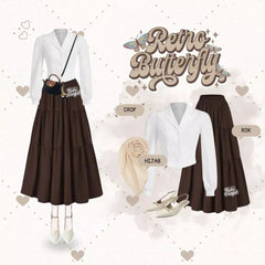 Retro Outfit OOTD Selebgram One Set Wanita Kekinian - KK226