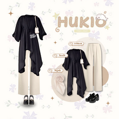 Hukio Set Outfit Korean Style Hijab One Set Remaja Kekinian - KA30