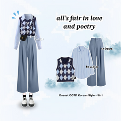 Oneset Korean Style Outfit K-Drama School - KK163