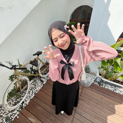 Oneset Cardigan Pita Setelan Murah Remaja Dewasa - KK216
