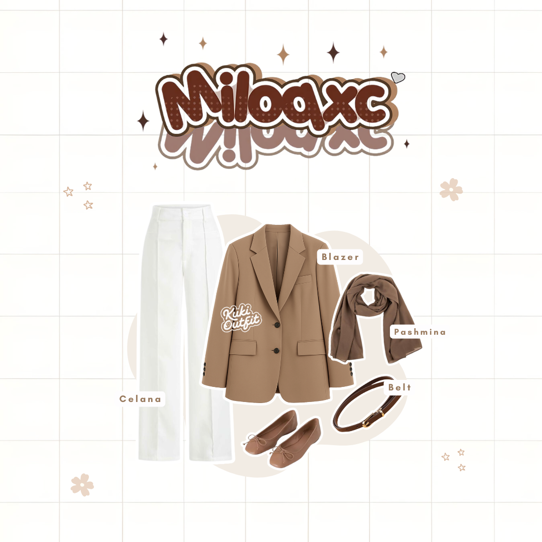 4IN1 Oneset Korean Style 1 Set Outfit Hijab Remaja Kekinian - LO12