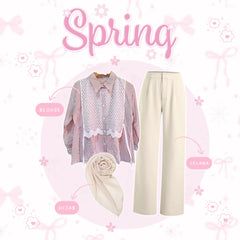 Oneset Outfit Pink Remaja Set OOTD Wanita Cute Kekinian - LO29
