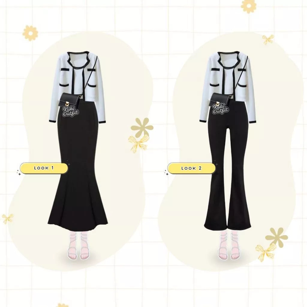 Ayrine Setelan Rok Duyung Cardigan Oneset Korean Style Kekinian - KK238