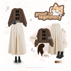 Kuki Outfit - Paket Baju Rajut Setelan OOTD Sweater Rajut Choco - KA66
