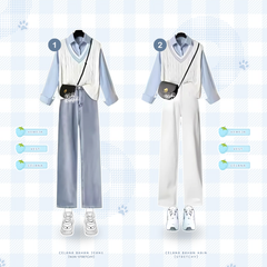 Sean Baju One Set Wanita Korean Style Rompi Setelan - KK248