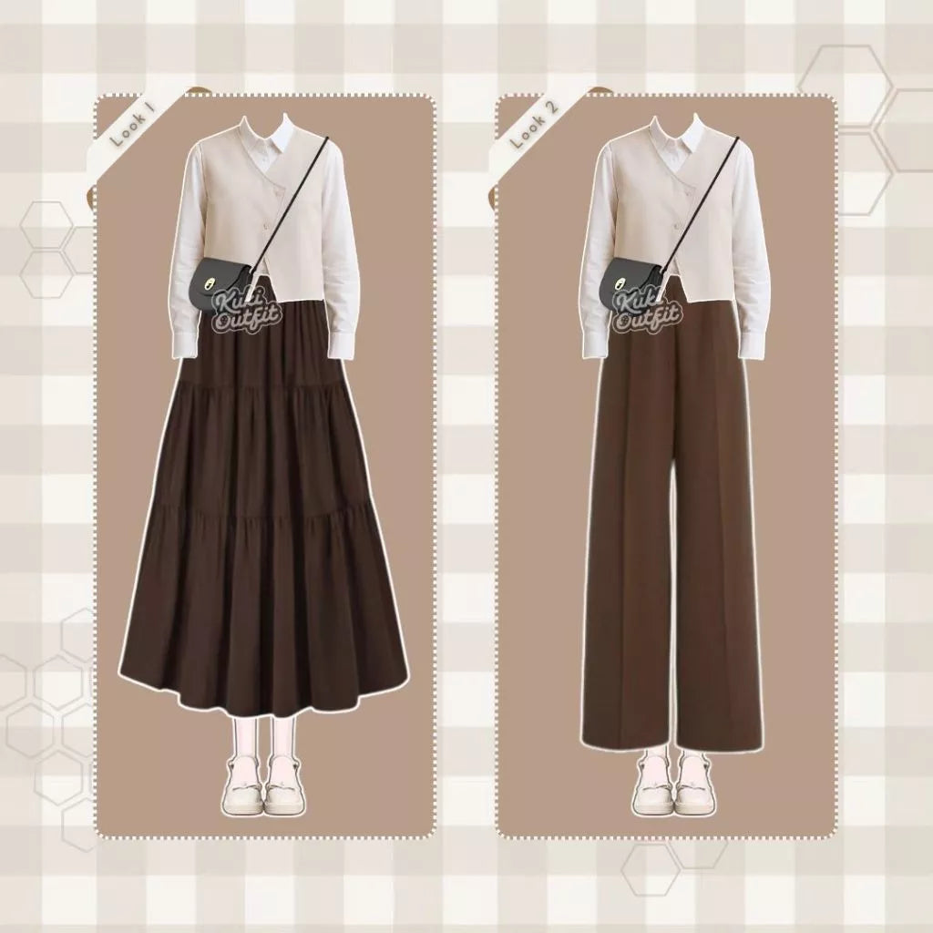 Dyna One Set OOTD Hijab Style 3 in 1 Setelan Wanita Kekinian Remaja - KK229