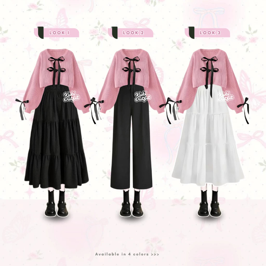 Kuki Outfit One Set Korean Style Remaja Wanita Kekinian - KA35