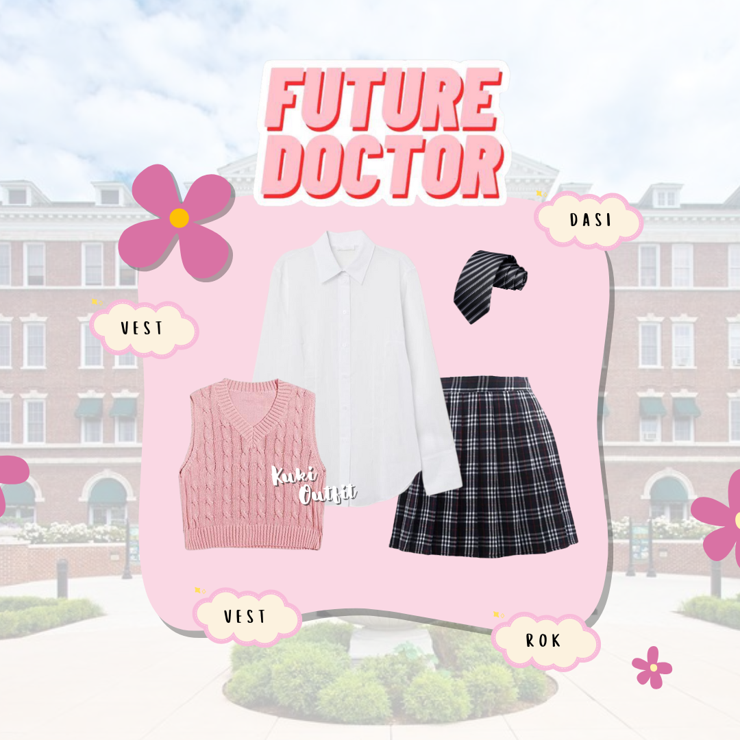 Outfit American School Yearbook OOTD Style - KK203