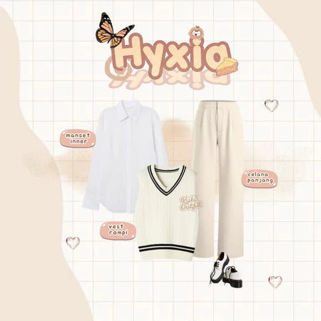 Xia Oneset Baju Wanita Korean Style Setelan Wanita Kekinian - Z45