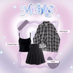 Setelan Y2K Oneset 3in1 Korean Streetwear - KK219