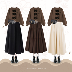Kuki Outfit - Paket Baju Rajut Setelan OOTD Sweater Rajut Choco - KA66