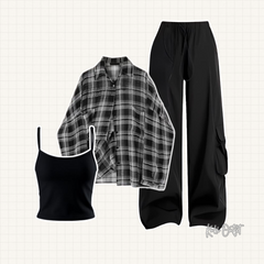 1 Set OOTD Korean Style One Set Wanita - KK125