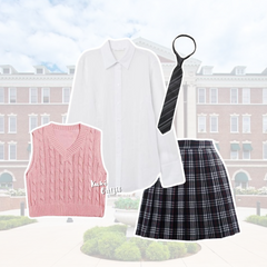 Outfit American School Yearbook OOTD Style - KK203