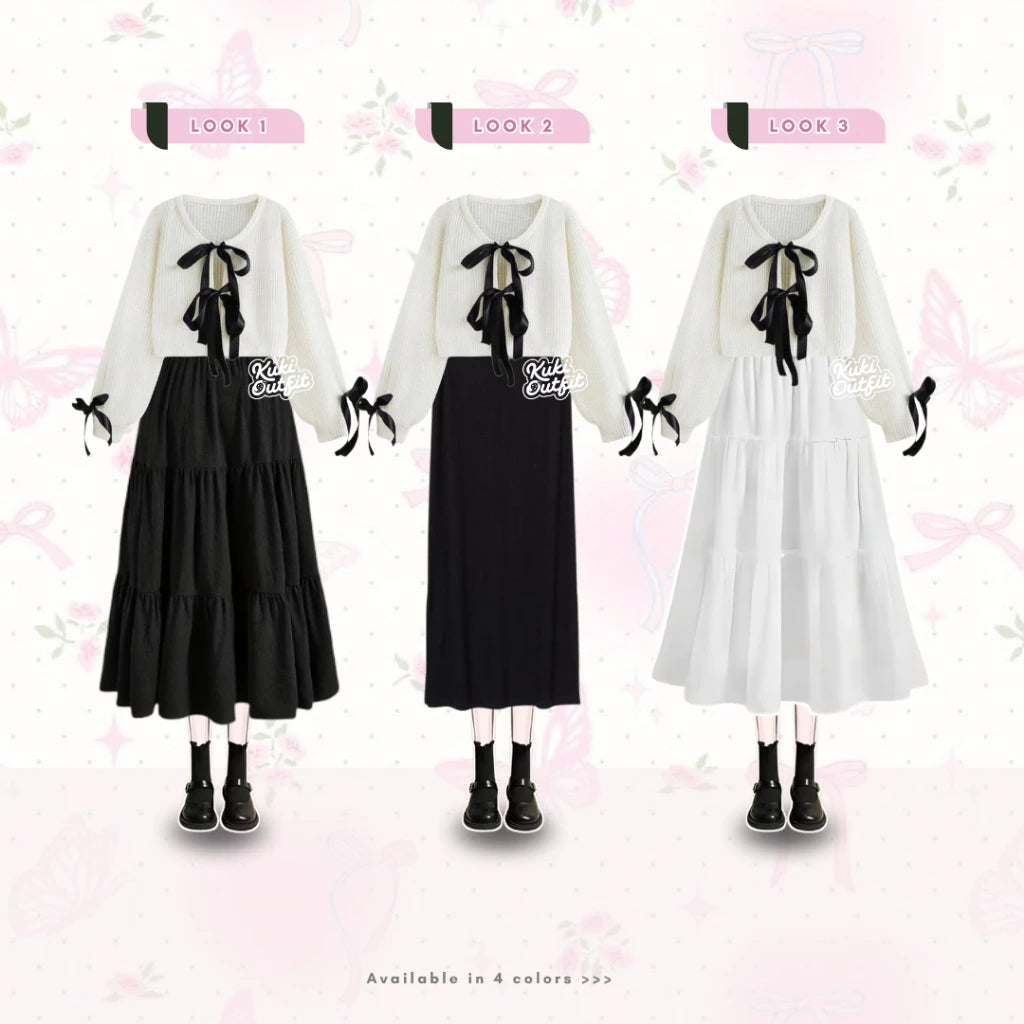 Kuki Outfit One Set Korean Style Remaja Wanita Kekinian - KA35